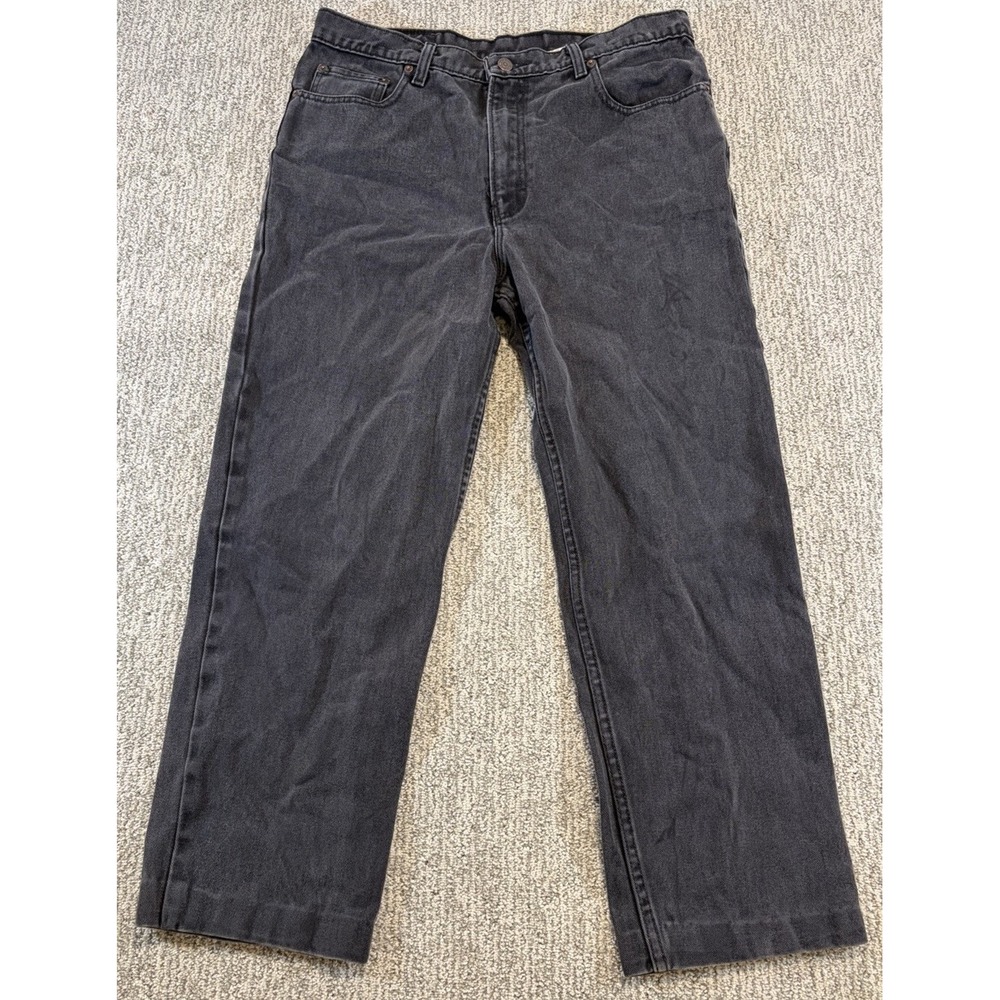 Vintage JORDACHE Jeans Denim Pants‎ Black Straight Leg 100% Cotton Size: 34